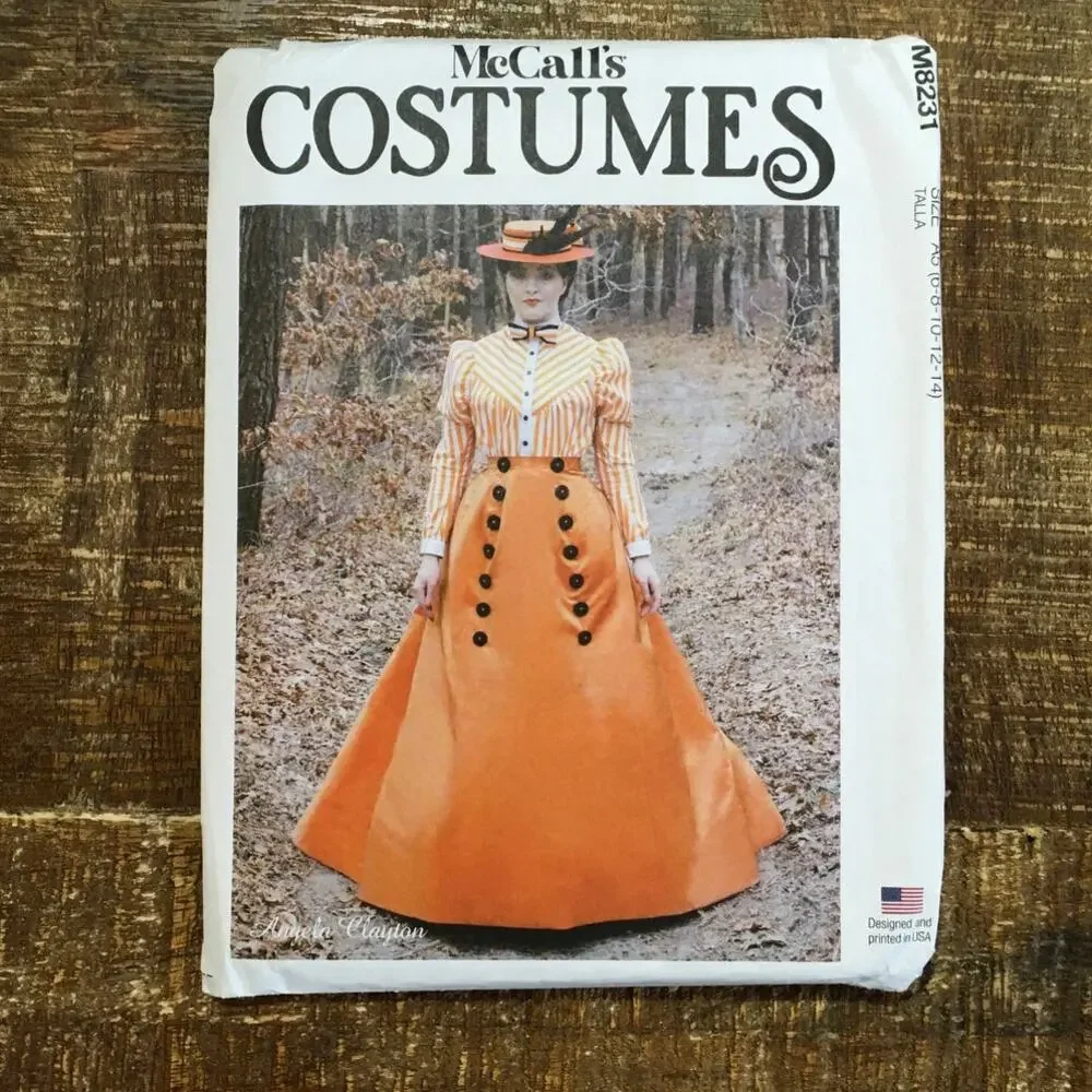 McCalls Sewing Pattern M8231 Victorian 1890s Blouse Skirt Costume 6-14 UNCUT